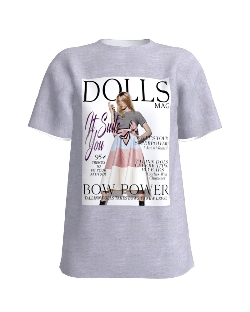 DOLLS MAGAZINE SLIM T-SHIRT LIGHT GREY