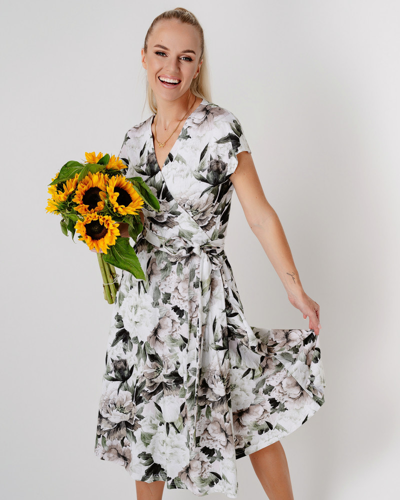 PASTEL PEONY SUMMER MOON MIDI DRESS