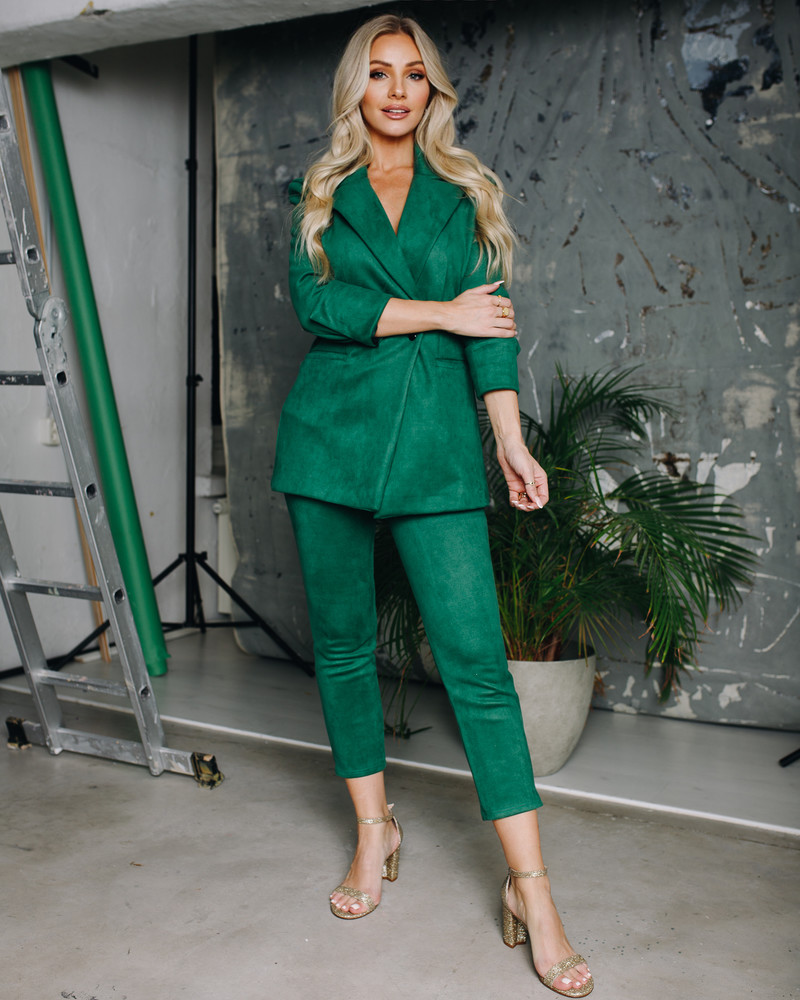 LONG POWER SUIT JACKET GREEN