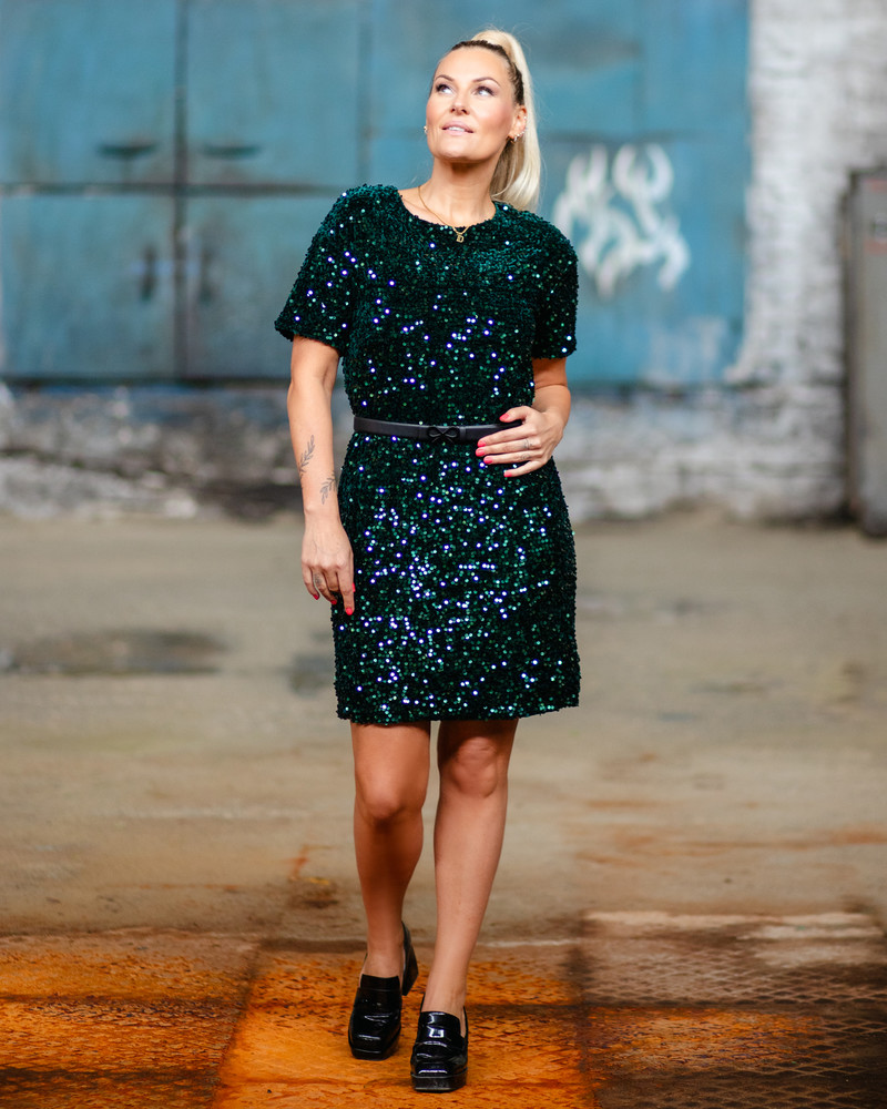 SEQUIN DRESS GREEN
