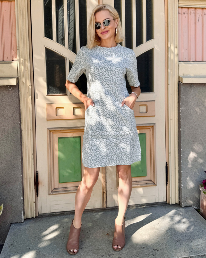MISS 60 DRESS JACQUARD OLIVE