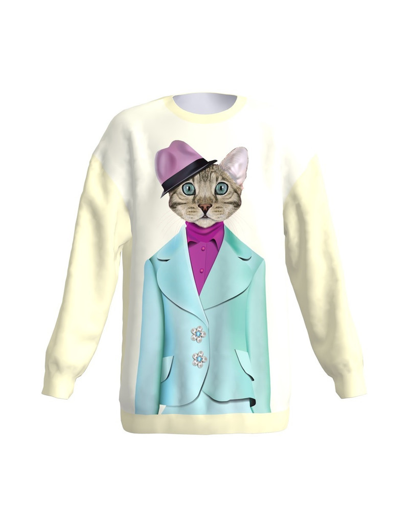 CAT LADY OVERSIZE SWEATSHIRT YELLOW