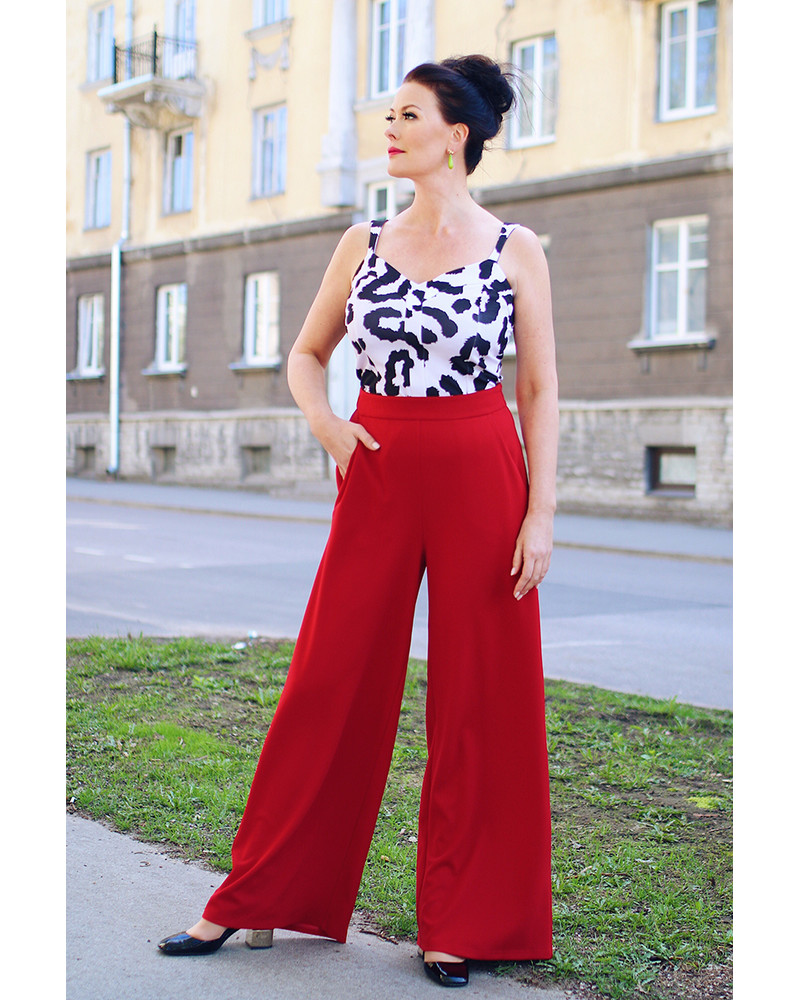WIDE TROUSERS RED