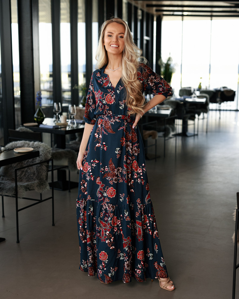 SUMMER COMET MAXI DRESS NAVY BLUE