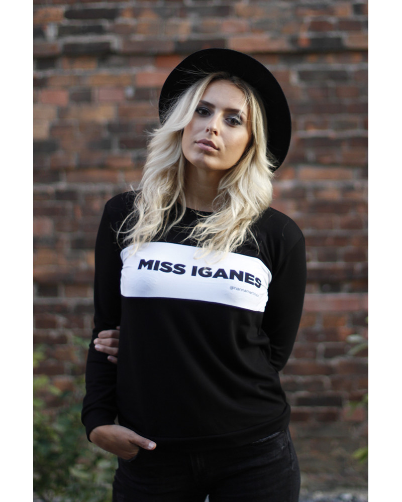CUSTOM SLOGAN - BLACK SWEATER