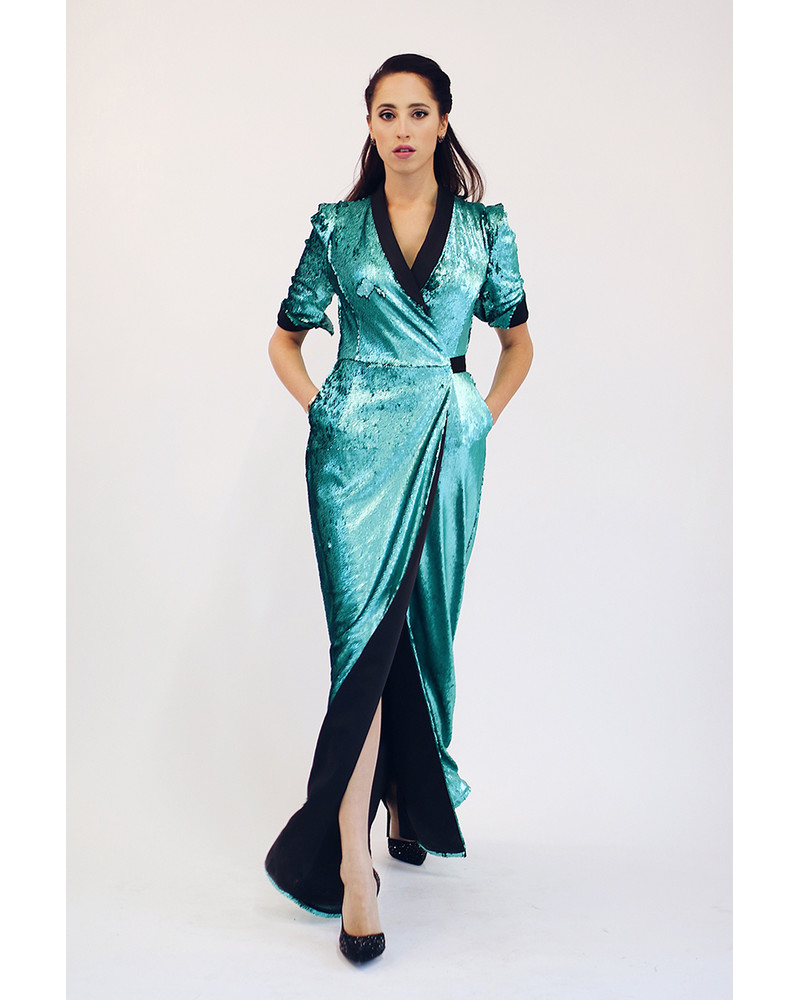 GREEN SEQUIN MAXI