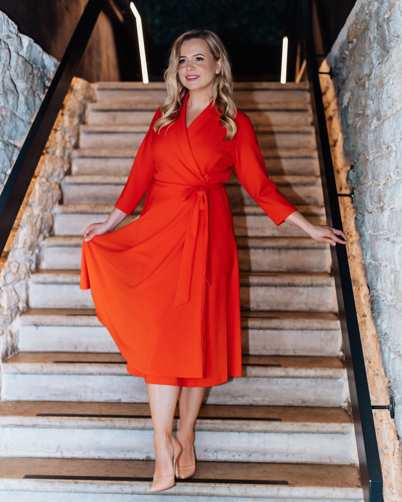 MOON MIDI DRESS ORANGE