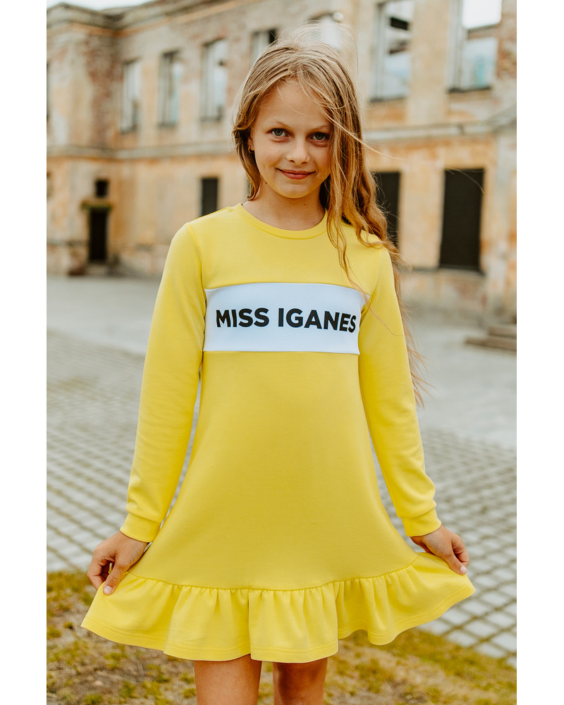 MISS IGANES KIDS FRILL DRESS YELLOW