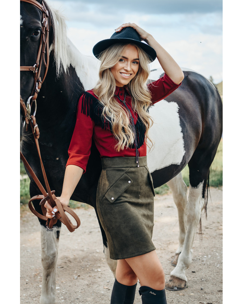 BORDEAUX FRINGE SHIRT