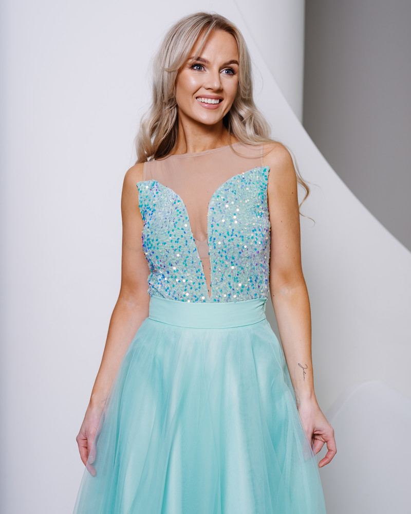MINT MESH MIDI SKIRT