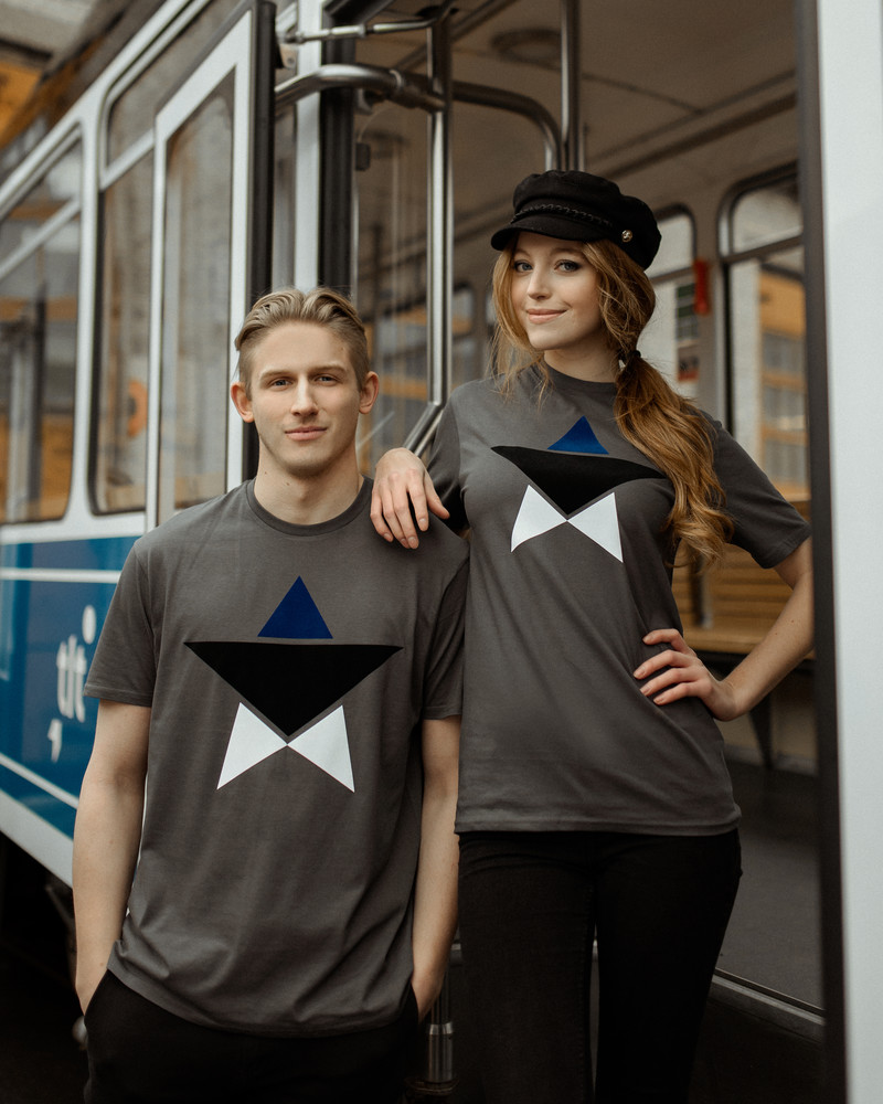 ESTONIAN STAR UNISEX T-SHIRT DARK GREY