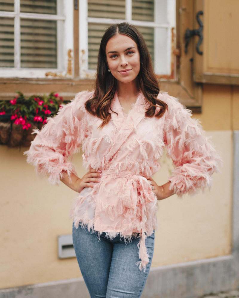 FRINGE JACKET PEACHY