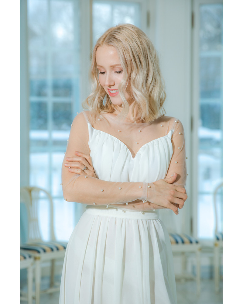 WHITE DREAMY PEARL MAXI DRESS