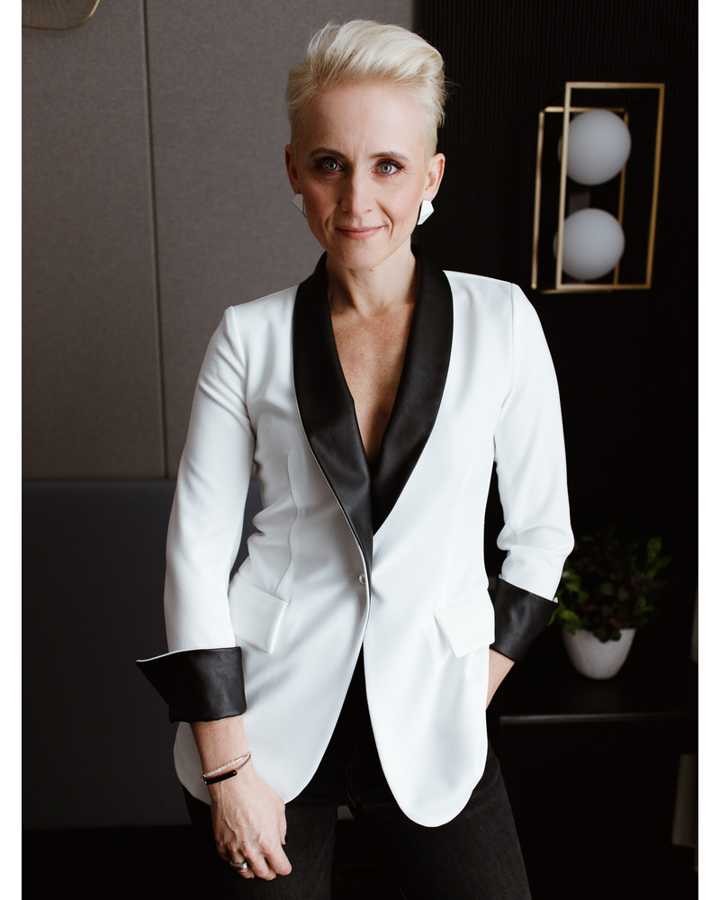 ELEGANT JACKET WHITE BLACK