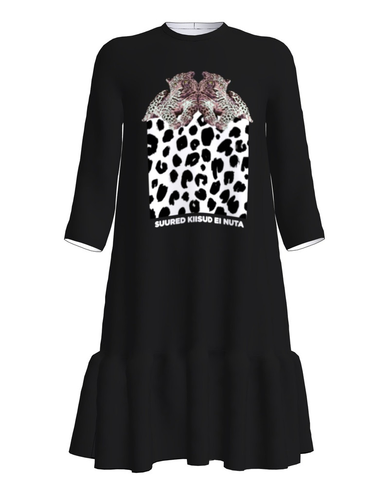 SUURED KIISUD EI NUTA FRILL DRESS BLACK