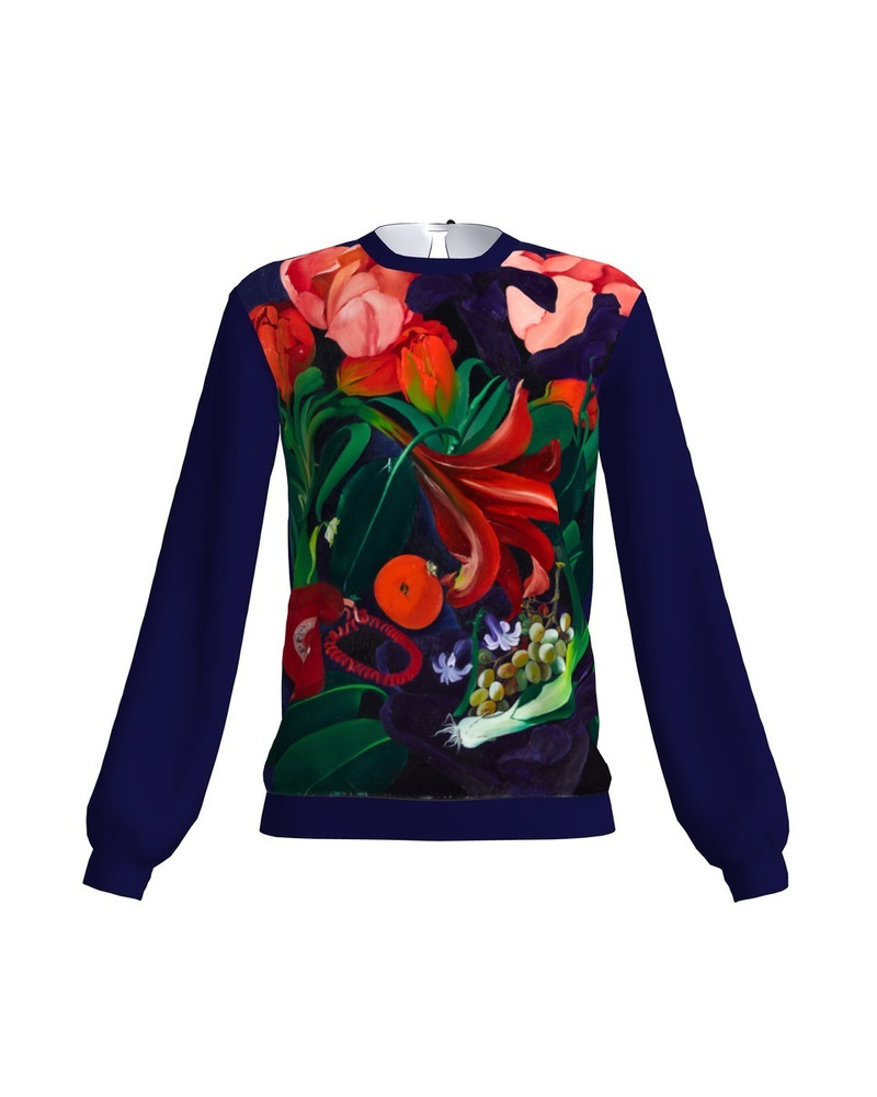 NAVY SPRING LEIS SWEATER