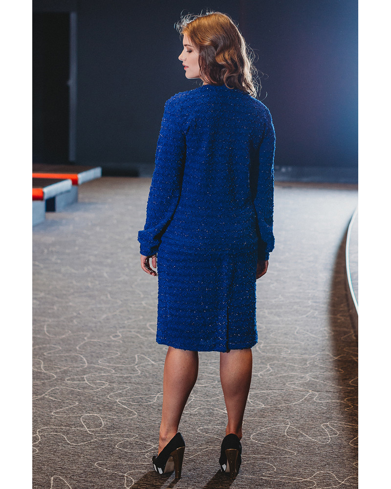 BLUE STAR KNIT SWEATER+SKIRT SET