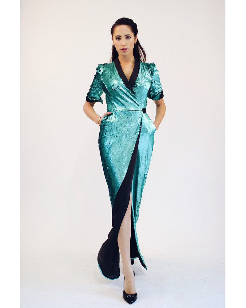 GREEN SEQUIN MAXI