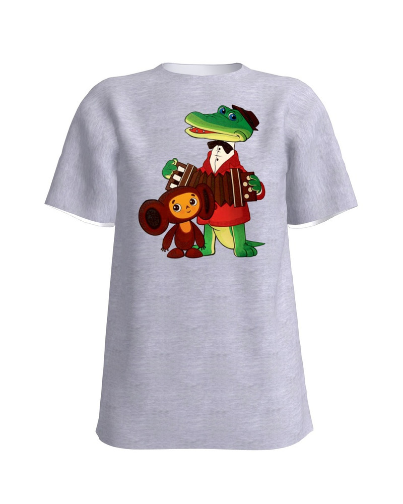 TŠEBURAŠKA&GENA UNISEX T-SHIRT LIGHT GREY