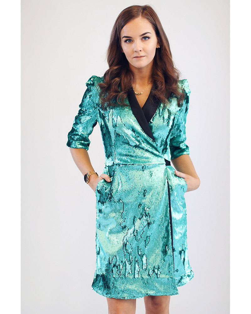 MOON DRESS SEQUIN GREEN