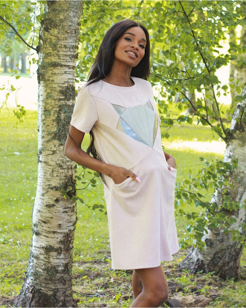 FOX POCKET MINI DRESS SUEDE BLUSH