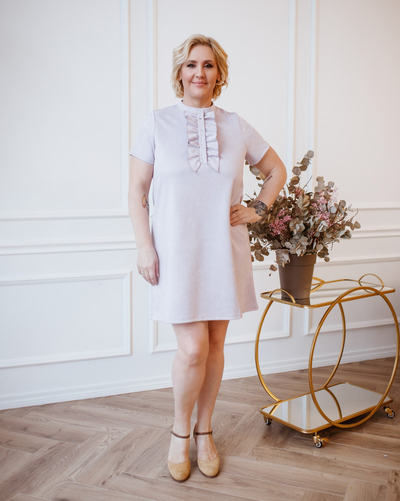 FRILL LINE DRESS LILAC
