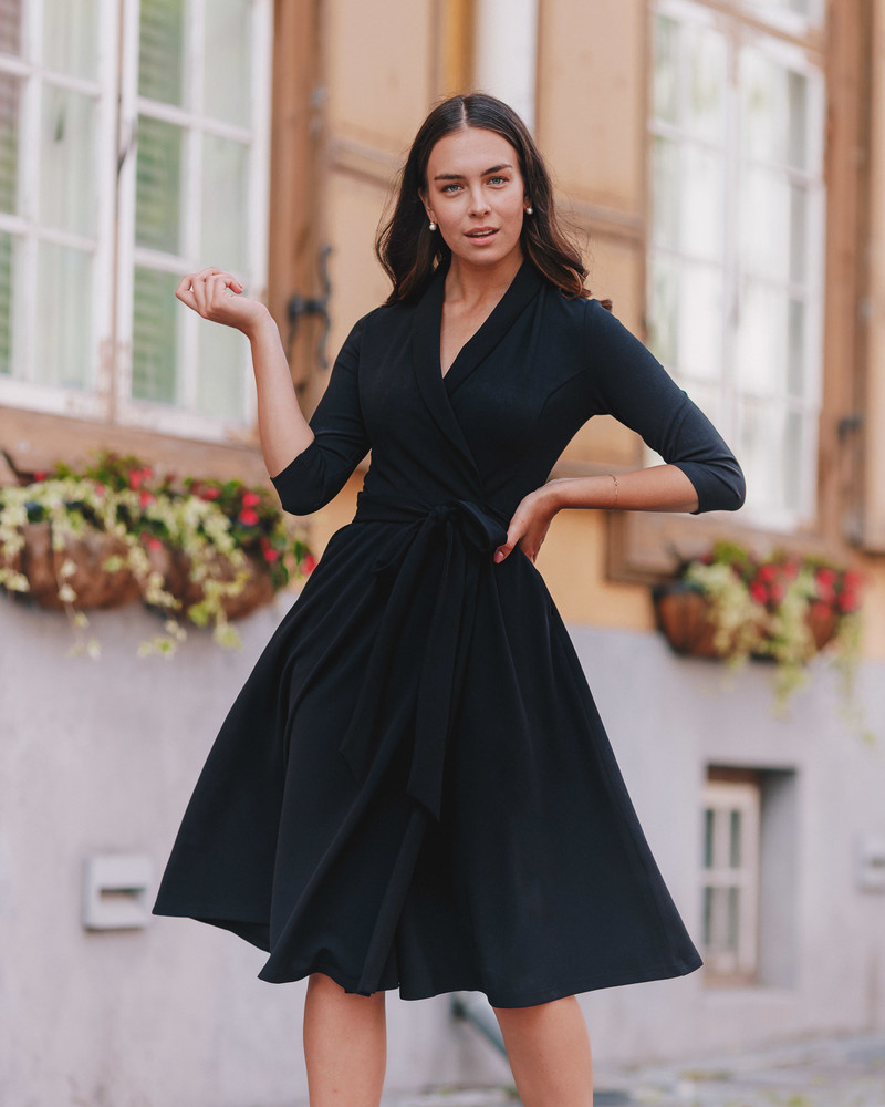 MOON MIDI DRESS BLACK