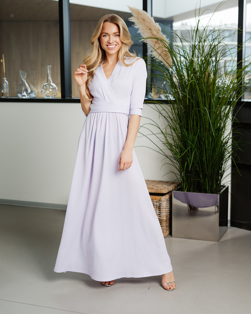 ELEGANT MAXI DRESS WAVE LILAC