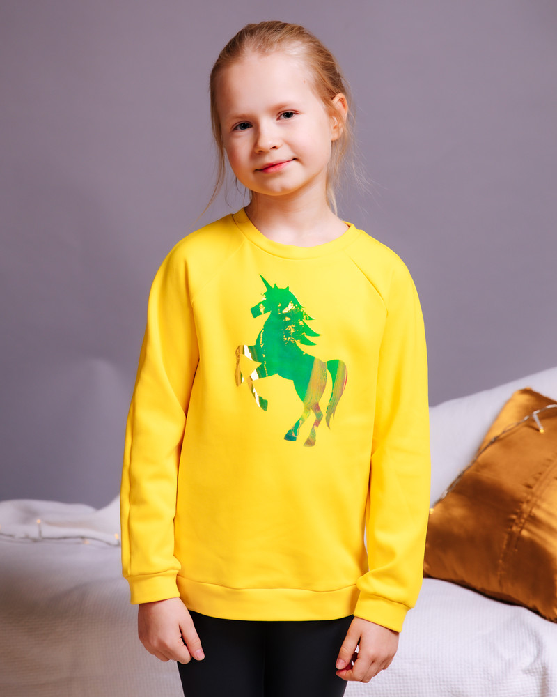 UNICORN KIDS SWEATSHIRT YELLOW