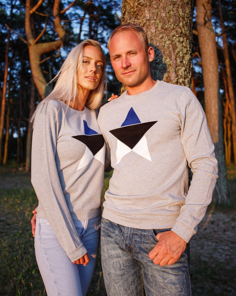 ESTONIAN STAR SWEATSHIRT GREY CROP