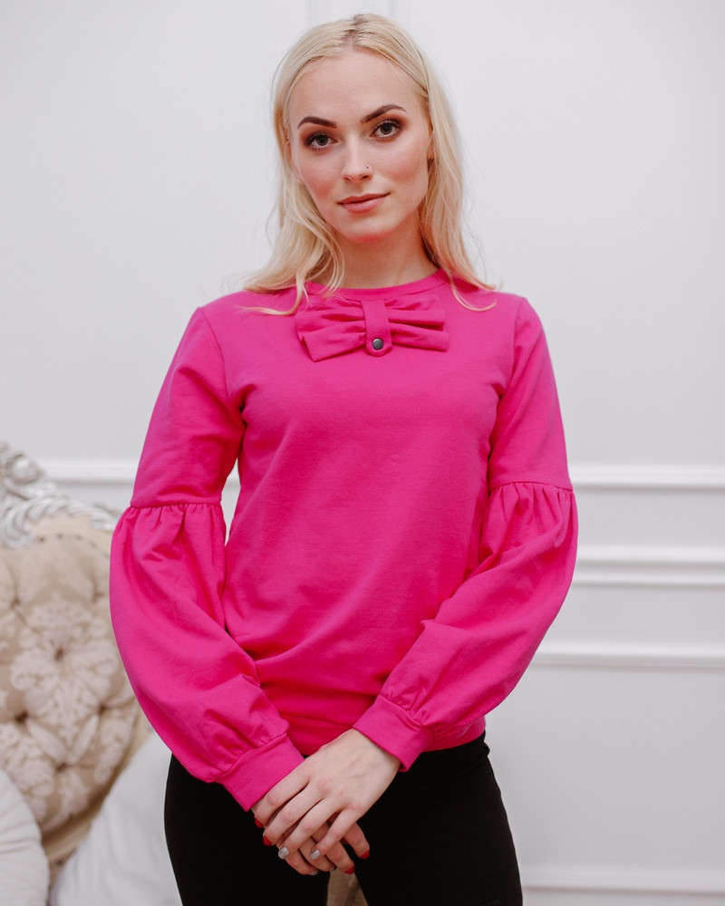 ALICE BOW SWEATSHIRT FUCHSIA