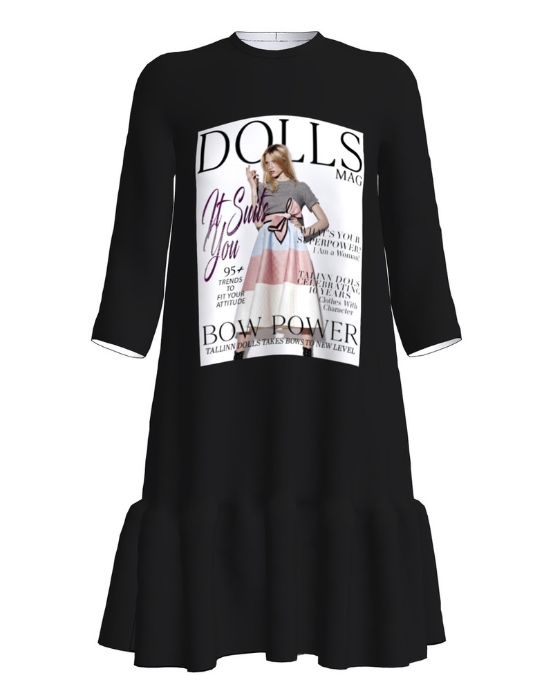 DOLLS MAGAZINE FRILL DRESS BLACK
