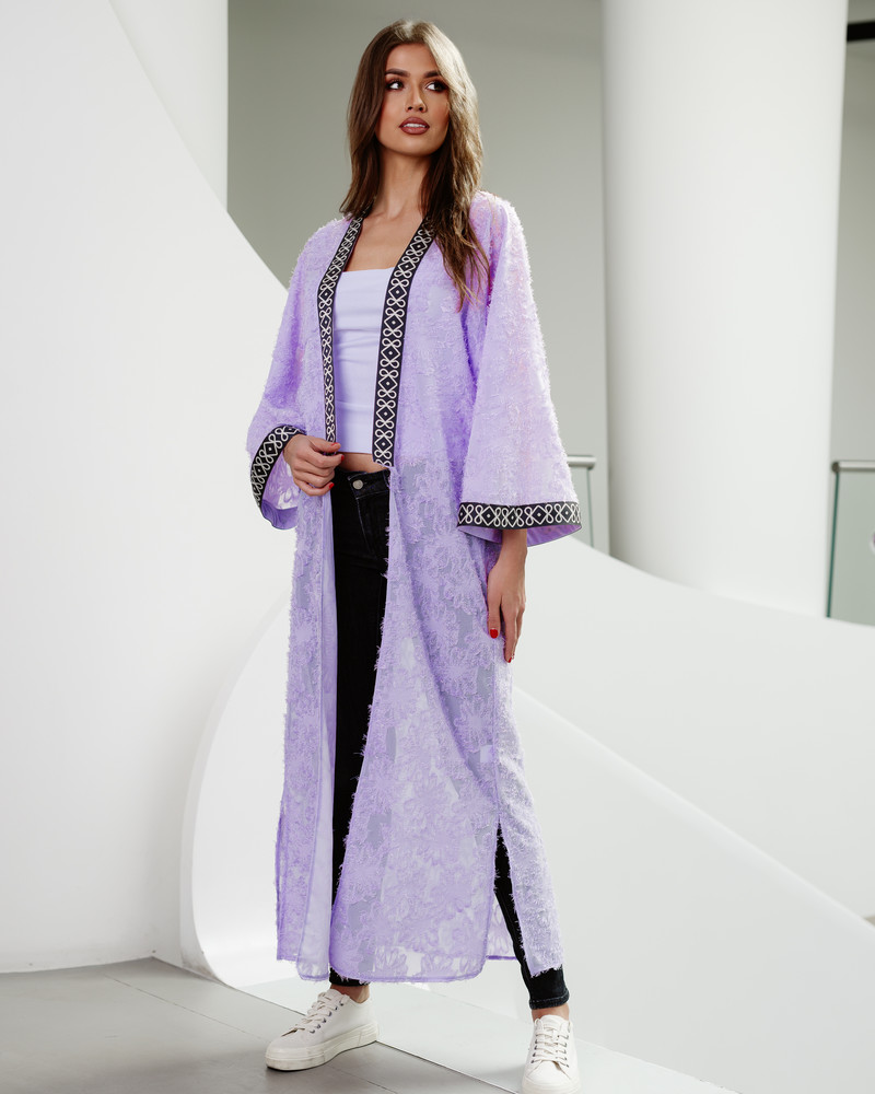 TD FLYAWAY KIMONO LILAC