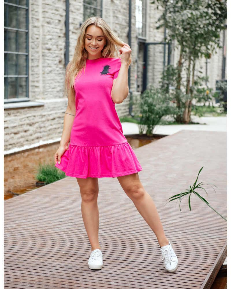 ANGEL FRILL DRESS FUCHSIA