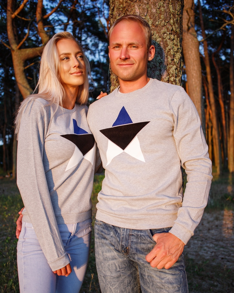 ESTONIAN STAR SWEATSHIRT LIGHT GREY