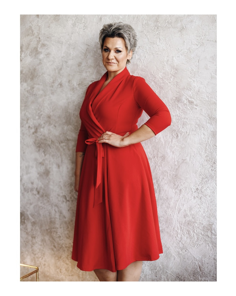 MOON MIDI DRESS RED