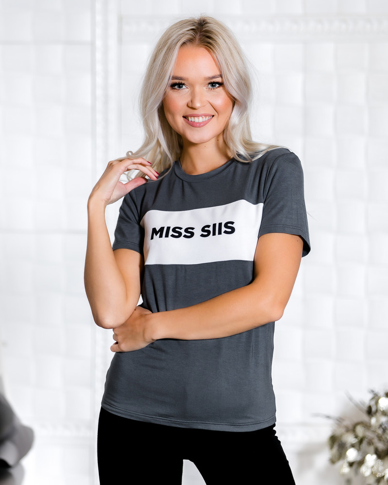 MISS SIIS T- SHIRT DARK GREY
