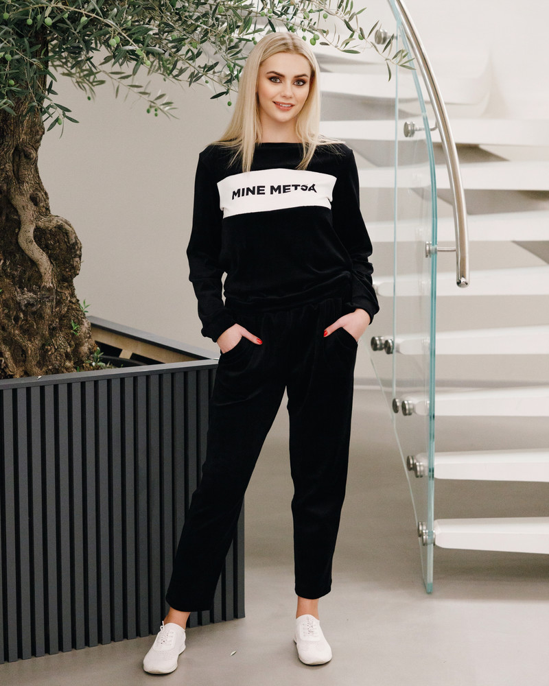 VELVET SWEATPANTS BLACK