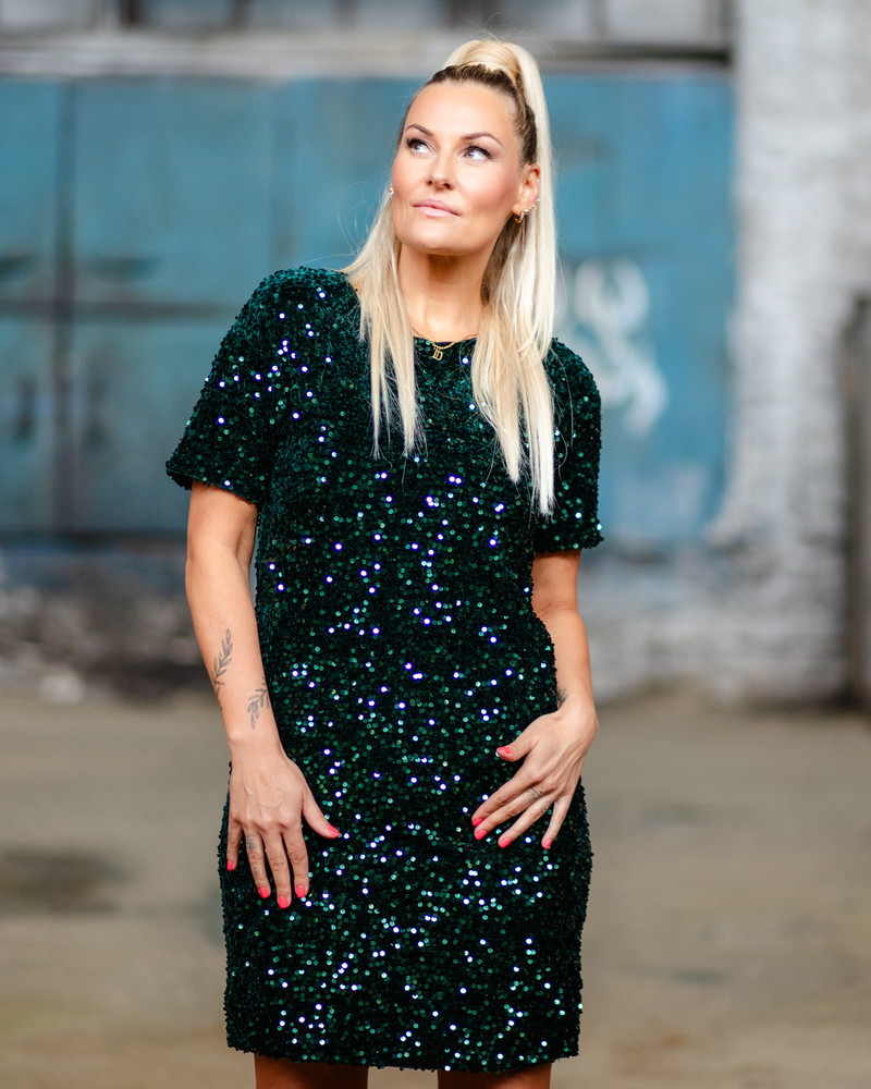 SEQUIN DRESS GREEN