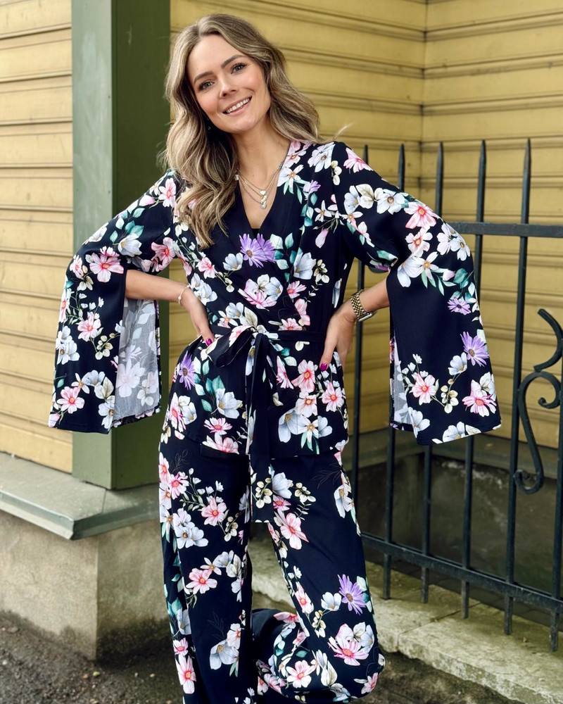 SUMMER FLOWER SAMURAI JACKET  BLACK