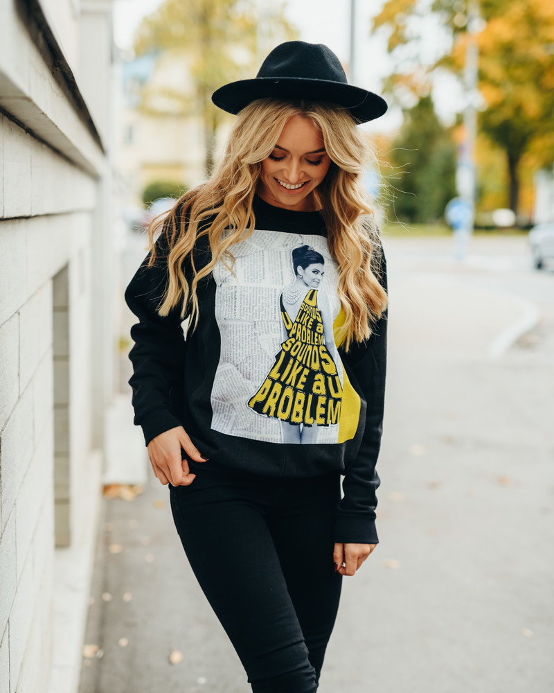 SOUNDS LIKE A a U PROBLEM RAGLAN SWEATSHIRT BLACK