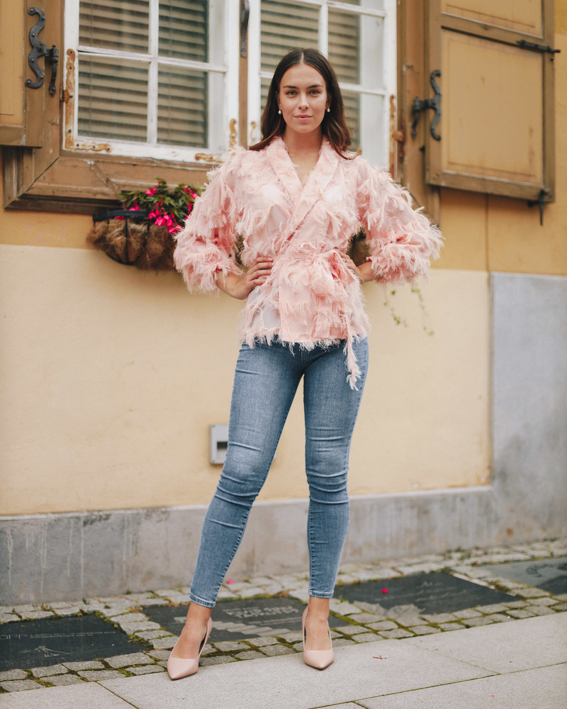 FRINGE JACKET PEACHY