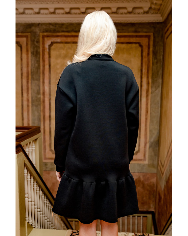 BLACK BLOSSOM RIVETED DRESS