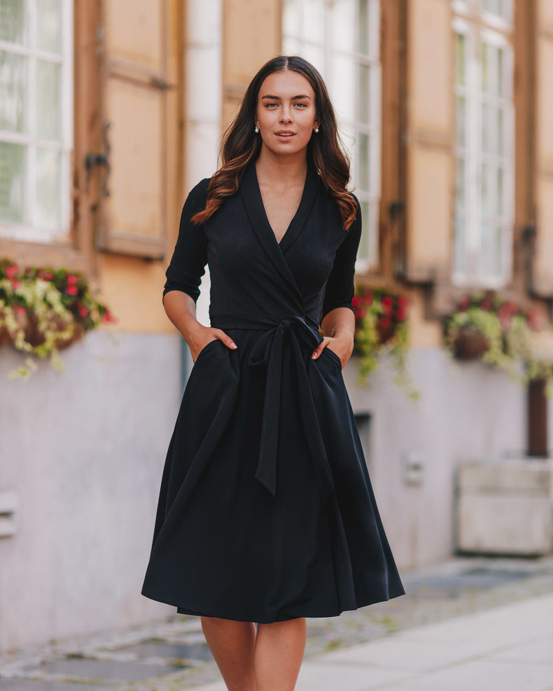 MOON MIDI DRESS BLACK