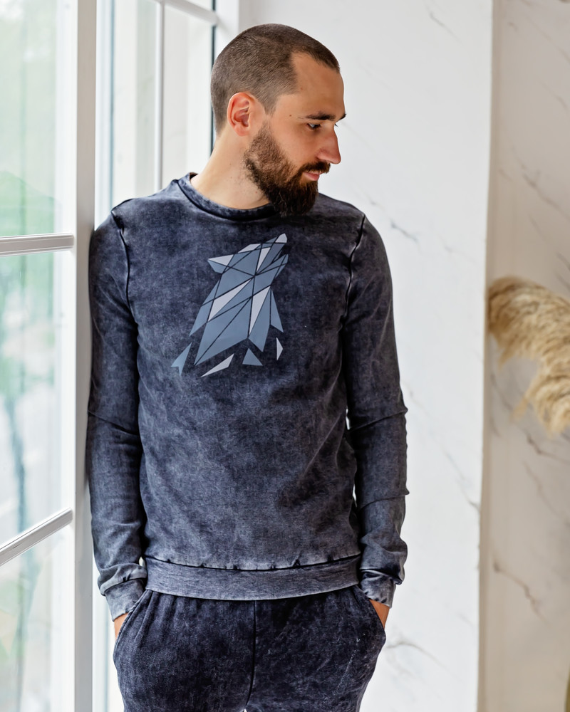 REFLECTOR WOLF MEN SWEATSHIRT ACID WASH