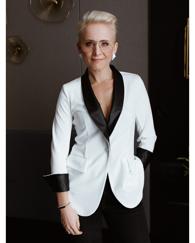 ELEGANT JACKET WHITE BLACK