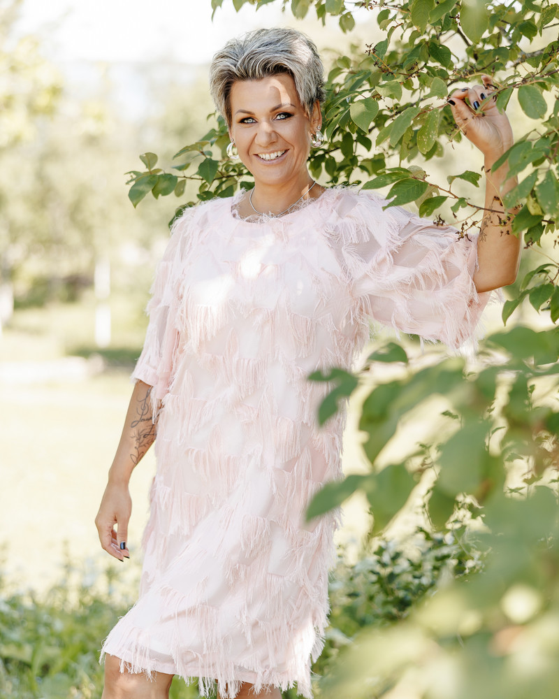 FRINGE DRESS PEACHY