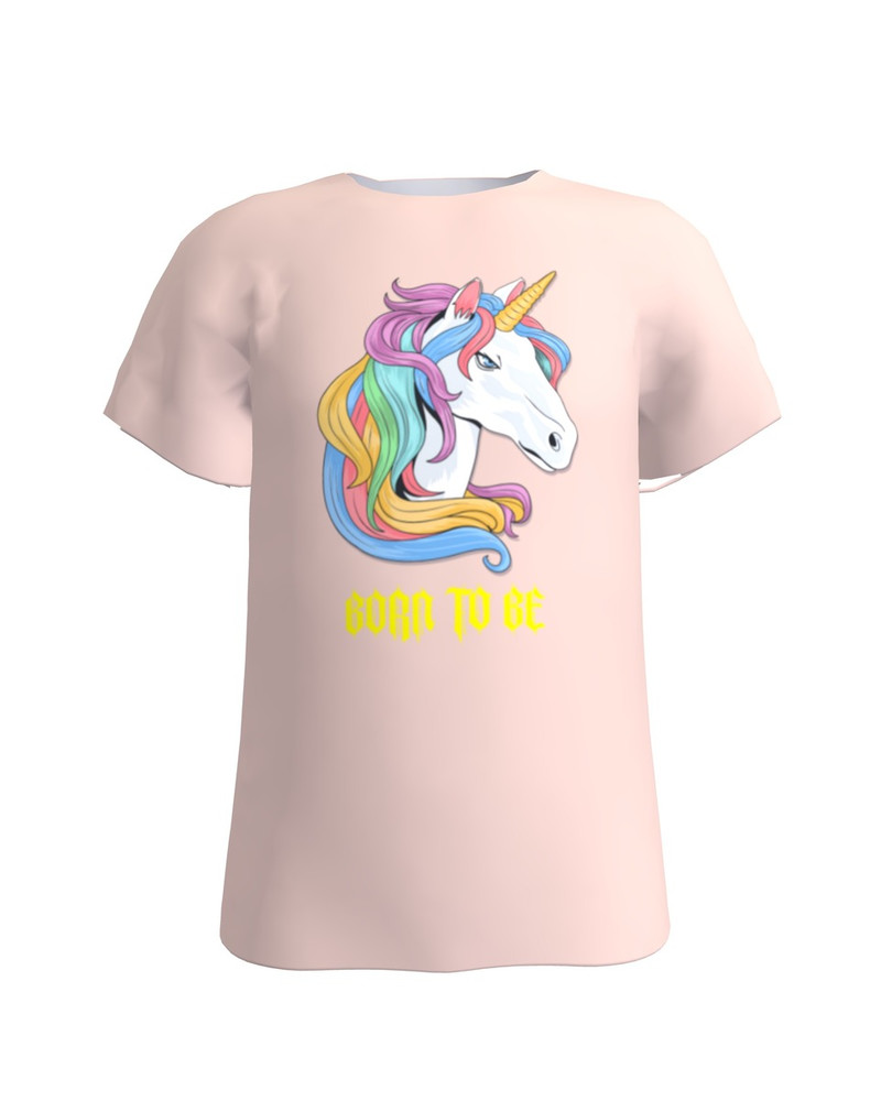 BORN TO BE UNICOR KIDS T-SHIRT PEACHY PINK
