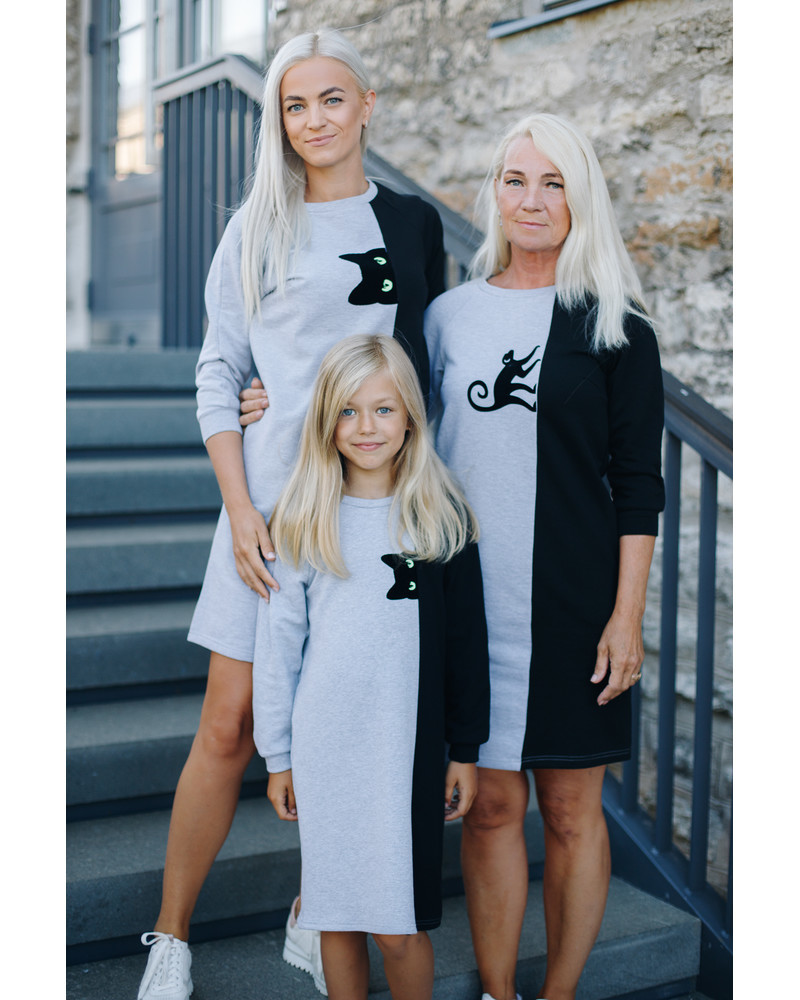 MONKEY TWAIN DRESS GREY BLACK