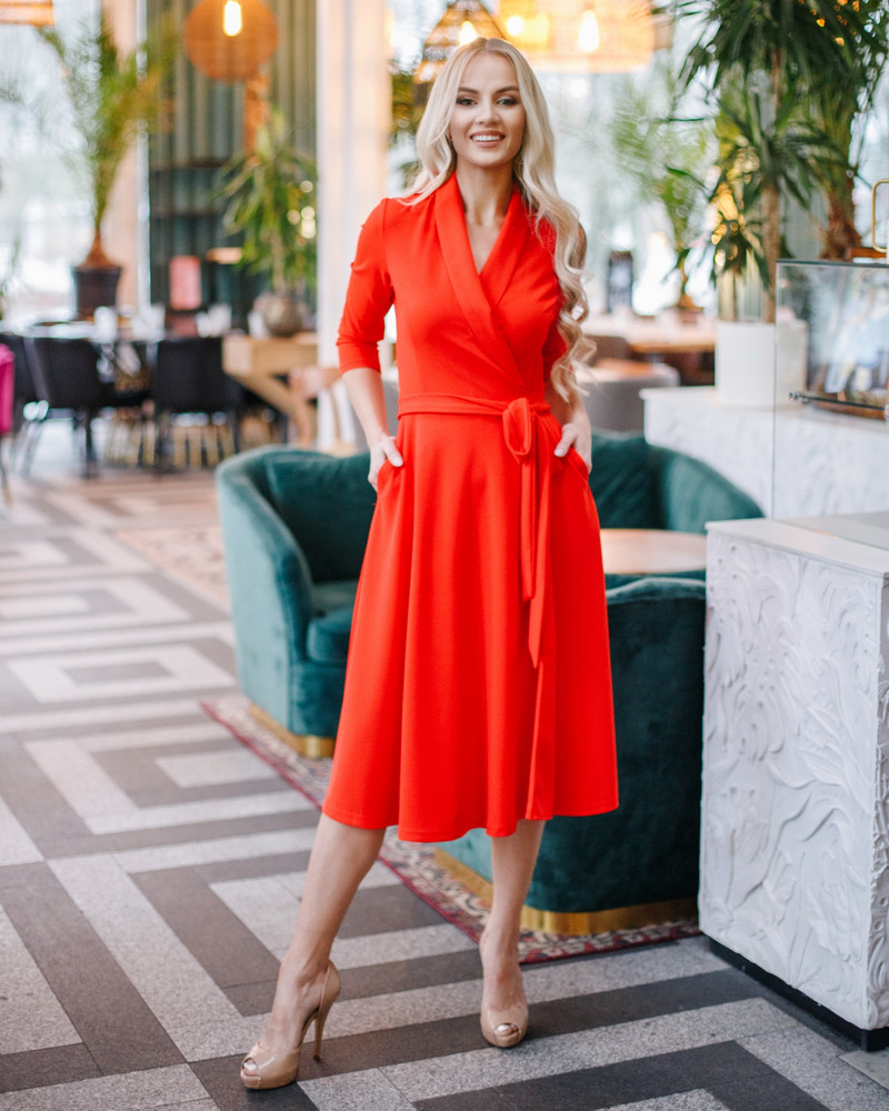 MOON MIDI DRESS ORANGE